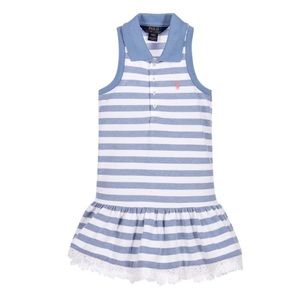 Ralph Lauren Baby Girls Blue Stripe Dress